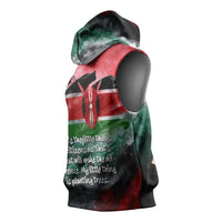 Wangari Maathai Sleeveless Hoodie Kenyan Flag Watercolor Style - Environmental Quote Planting Trees Tribute Eco-Activism - Wonder Print Shop