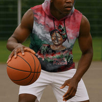 Wangari Maathai Sleeveless Hoodie Kenyan Flag Watercolor Style - Environmental Quote Planting Trees Tribute Eco-Activism - Wonder Print Shop