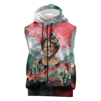 Wangari Maathai Sleeveless Zip Hoodie Kenyan Flag Watercolor Style - Environmental Quote Planting Trees Tribute Eco-Activism - Wonder Print Shop