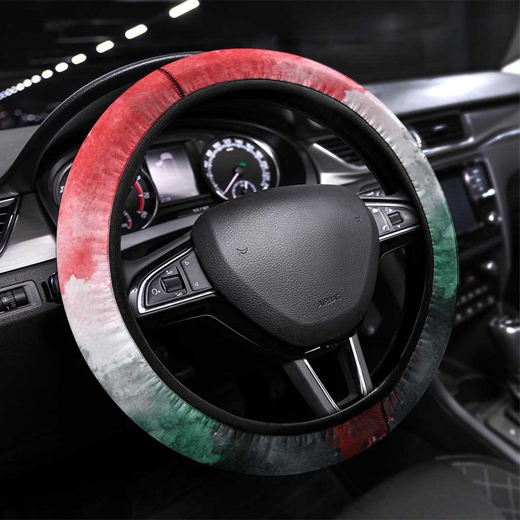 Wangari Maathai Steering Wheel Cover Kenyan Flag Watercolor Style - Environmental Quote Planting Trees Tribute Eco-Activism - Wonder Print Shop