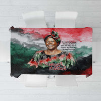 Wangari Maathai Tablecloth Kenyan Flag Watercolor Style - Environmental Quote Planting Trees Tribute Eco-Activism - Wonder Print Shop