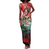 Wangari Maathai Tank Maxi Dress Kenyan Flag Watercolor Style - Environmental Quote Planting Trees Tribute Eco-Activism - Wonder Print Shop