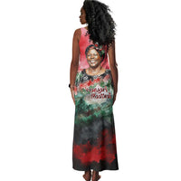 Wangari Maathai Tank Maxi Dress Kenyan Flag Watercolor Style - Environmental Quote Planting Trees Tribute Eco-Activism - Wonder Print Shop
