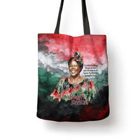 Wangari Maathai Tote Bag Kenyan Flag Watercolor Style - Environmental Quote Planting Trees Tribute Eco-Activism - Wonder Print Shop