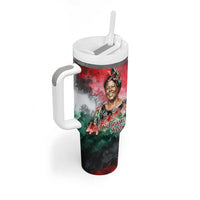 Wangari Maathai Tumbler With Handle Kenyan Flag Watercolor Style - Environmental Quote Planting Trees Tribute Eco-Activism - Wonder Print Shop