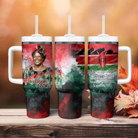 Wangari Maathai Tumbler With Handle Kenyan Flag Watercolor Style - Environmental Quote Planting Trees Tribute Eco-Activism - Wonder Print Shop