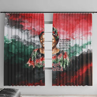 Wangari Maathai Window Curtain Kenyan Flag Watercolor Style - Environmental Quote Planting Trees Tribute Eco-Activism - Wonder Print Shop