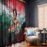 Wangari Maathai Window Curtain Kenyan Flag Watercolor Style - Environmental Quote Planting Trees Tribute Eco-Activism - Wonder Print Shop