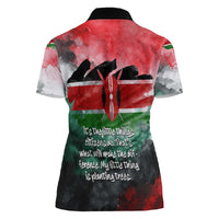 Wangari Maathai Women Polo Shirt Kenyan Flag Watercolor Style - Environmental Quote Planting Trees Tribute Eco-Activism - Wonder Print Shop