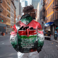 Wangari Maathai Zip Hoodie Kenyan Flag Watercolor Style - Environmental Quote Planting Trees Tribute Eco-Activism - Wonder Print Shop