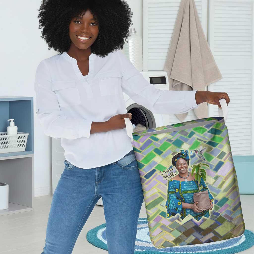 Wangari Maathai Laundry Basket Hummingbird Quote Tree Planting Theme Environmental Justice Tribute - Wonder Print Shop