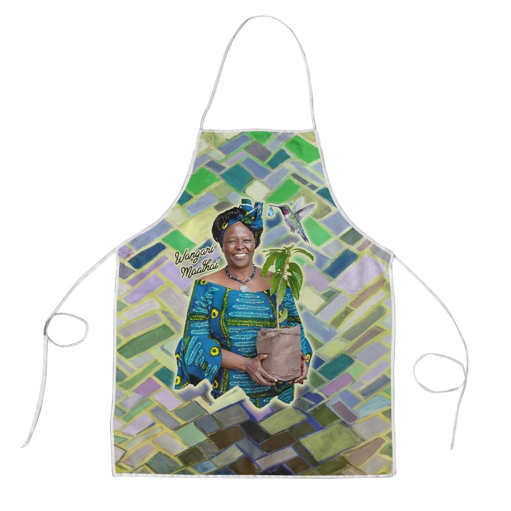 Wangari Maathai Apron Hummingbird Quote Tree Planting Theme Environmental Justice Tribute - Wonder Print Shop