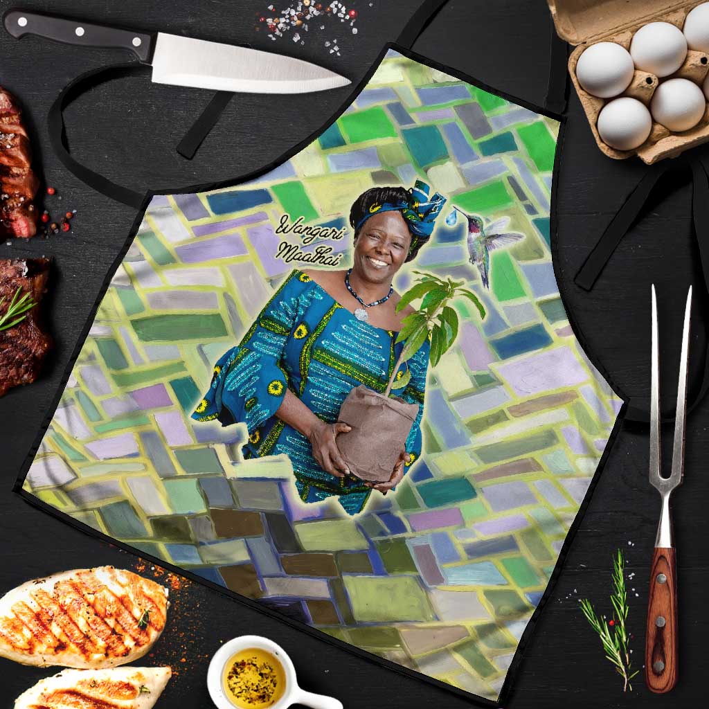 Wangari Maathai Apron Hummingbird Quote Tree Planting Theme Environmental Justice Tribute - Wonder Print Shop