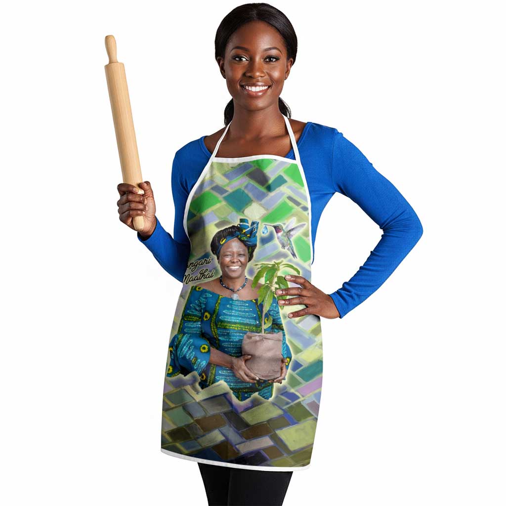 Wangari Maathai Apron Hummingbird Quote Tree Planting Theme Environmental Justice Tribute - Wonder Print Shop