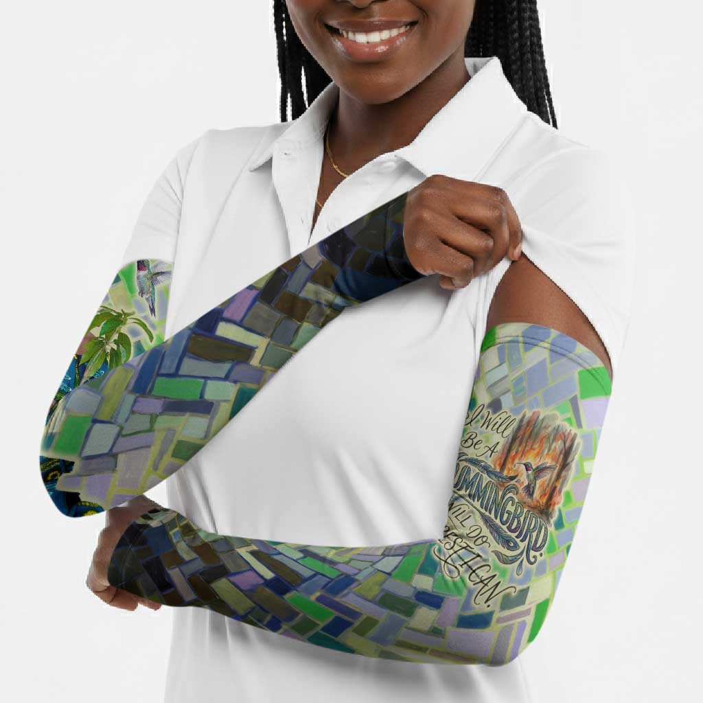 Wangari Maathai Arm Sleeves Hummingbird Quote Tree Planting Theme Environmental Justice Tribute - Wonder Print Shop