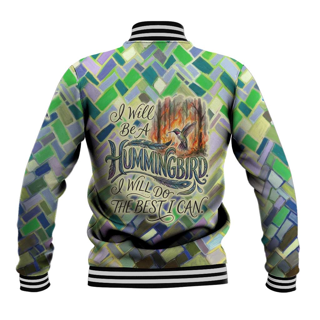 Wangari Maathai Baseball Jacket Hummingbird Quote Tree Planting Theme Environmental Justice Tribute - Wonder Print Shop