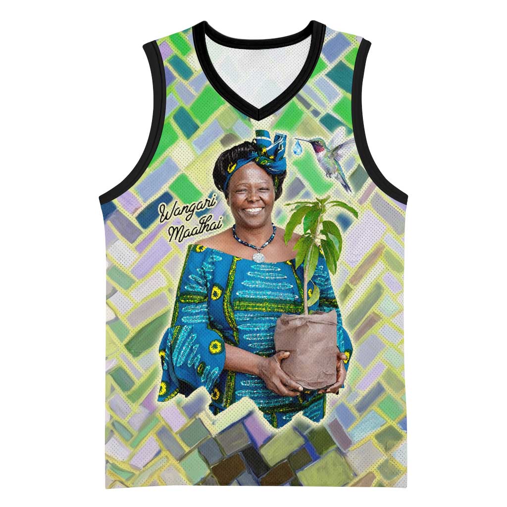 Wangari Maathai Basketball Jersey Hummingbird Quote Tree Planting Theme Environmental Justice Tribute - Wonder Print Shop