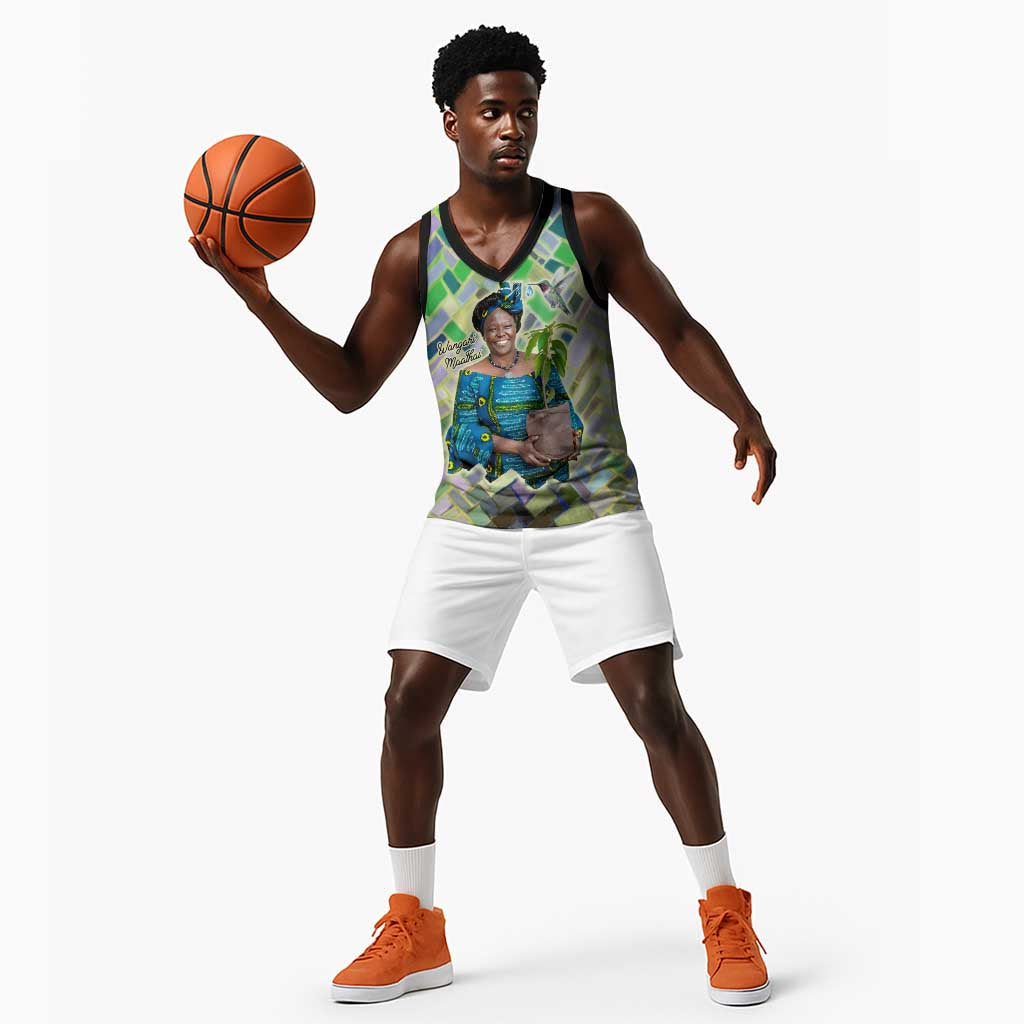 Wangari Maathai Basketball Jersey Hummingbird Quote Tree Planting Theme Environmental Justice Tribute - Wonder Print Shop