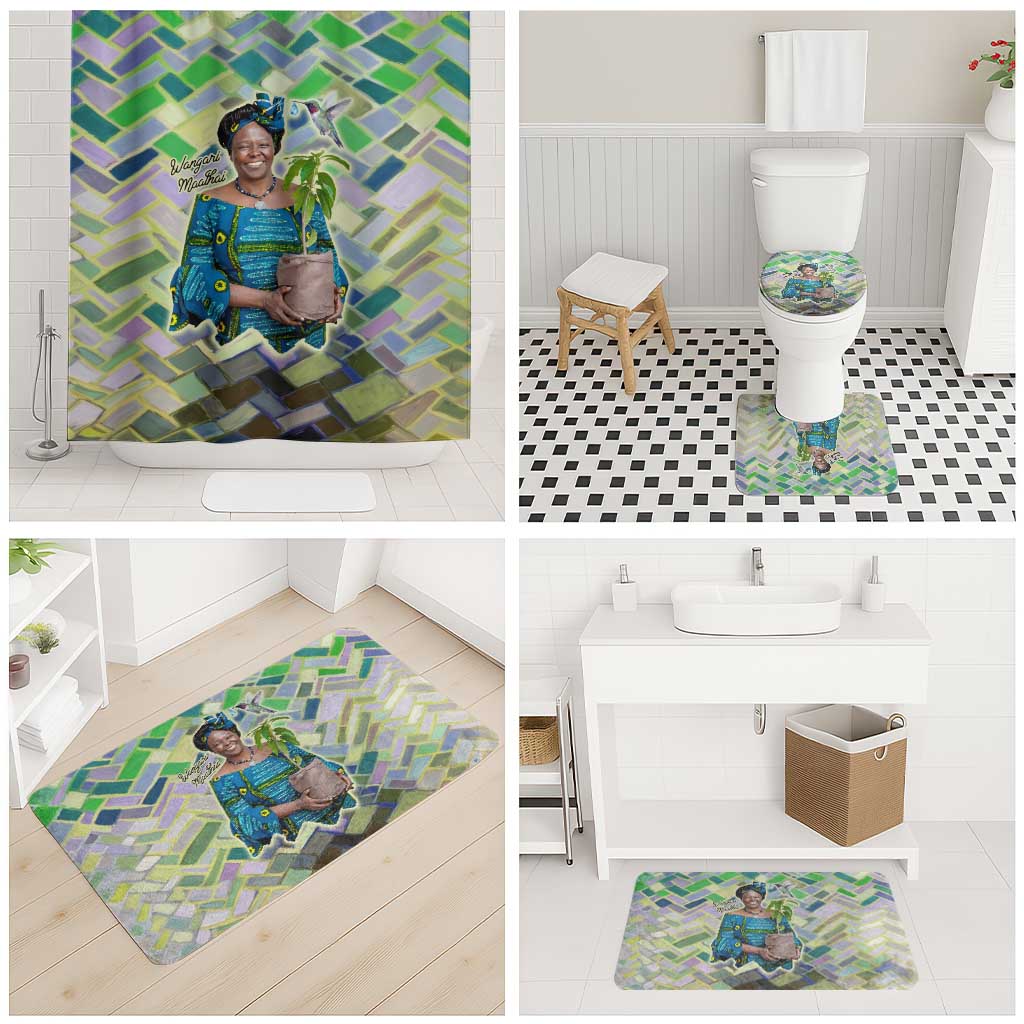 Wangari Maathai Bathroom Set Hummingbird Quote Tree Planting Theme Environmental Justice Tribute - Wonder Print Shop