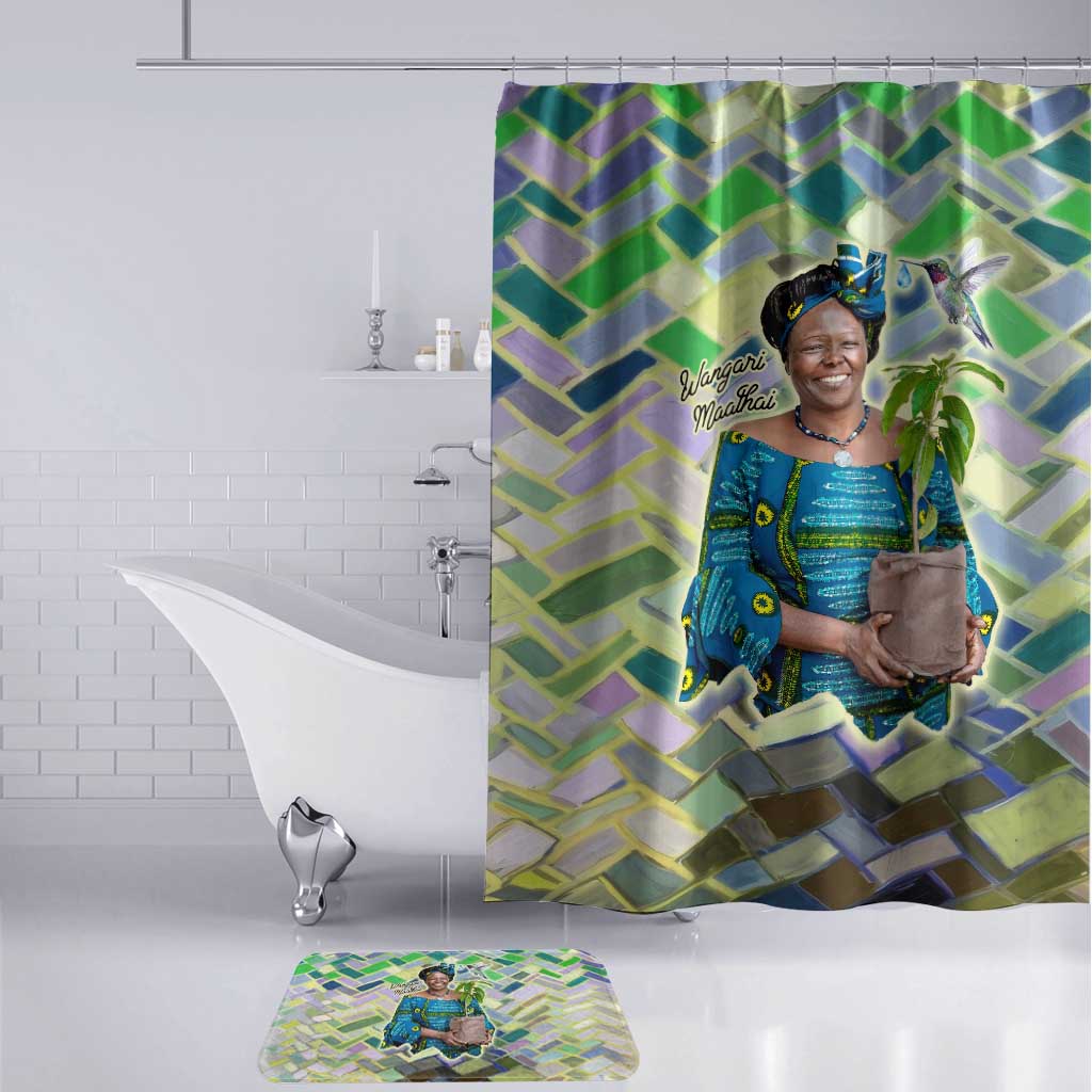 Wangari Maathai Bathroom Set Hummingbird Quote Tree Planting Theme Environmental Justice Tribute - Wonder Print Shop
