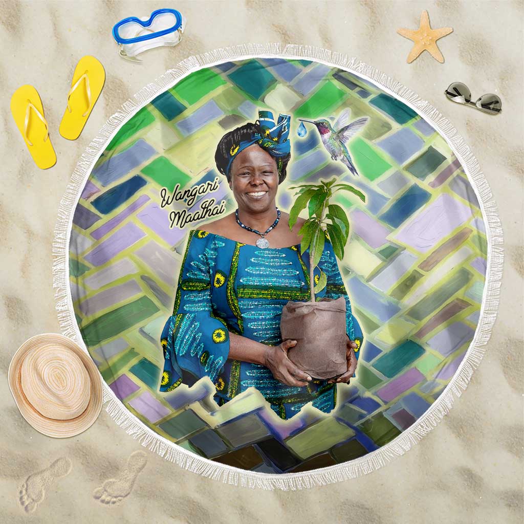 Wangari Maathai Beach Blanket Hummingbird Quote Tree Planting Theme Environmental Justice Tribute - Wonder Print Shop