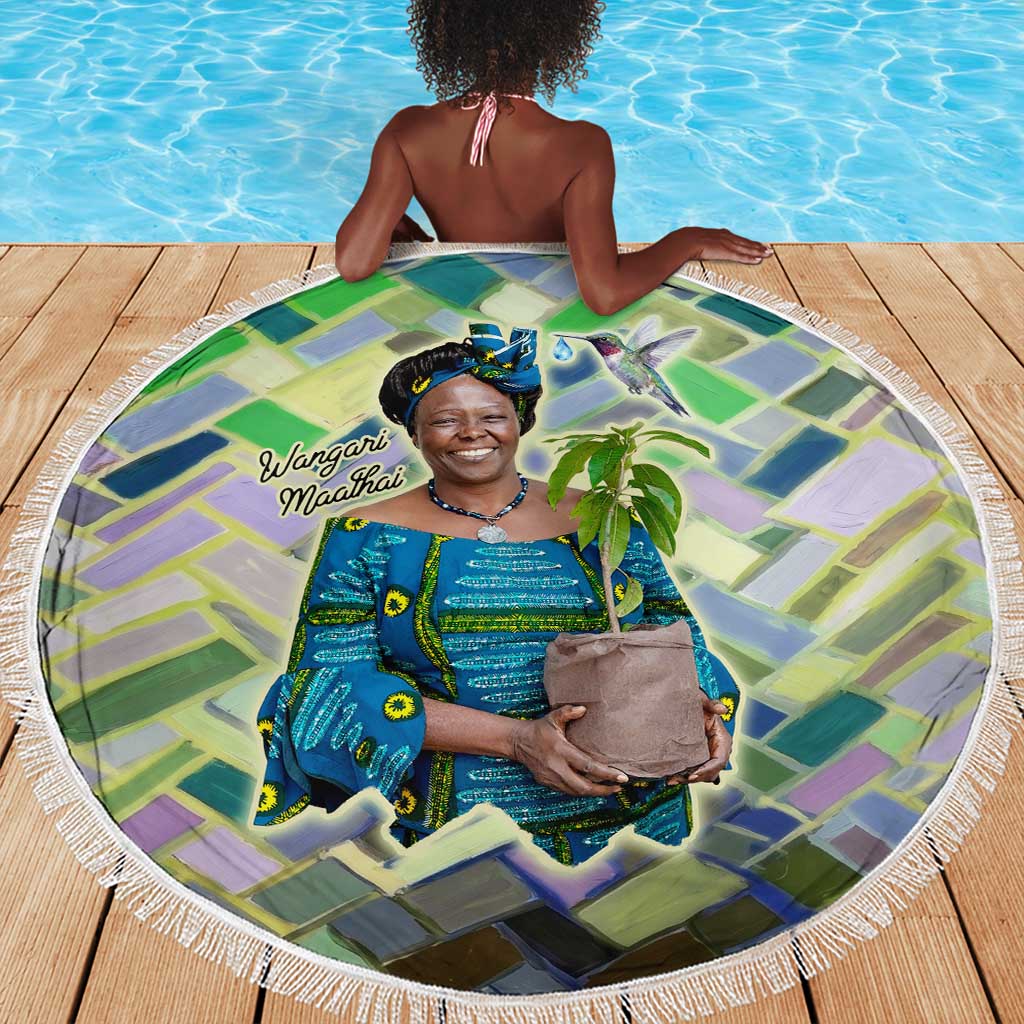 Wangari Maathai Beach Blanket Hummingbird Quote Tree Planting Theme Environmental Justice Tribute - Wonder Print Shop