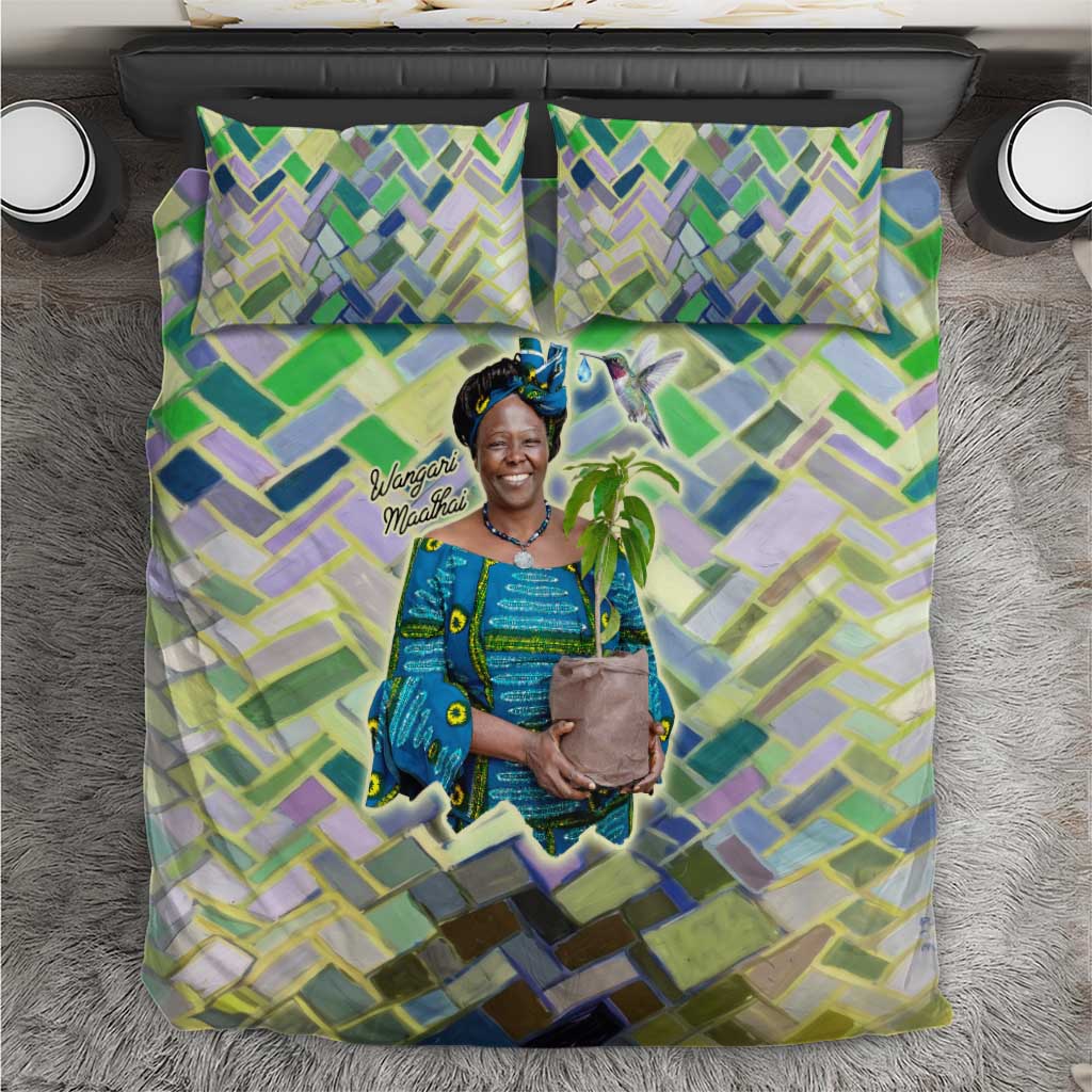 Wangari Maathai Bedding Set Hummingbird Quote Tree Planting Theme Environmental Justice Tribute - Wonder Print Shop