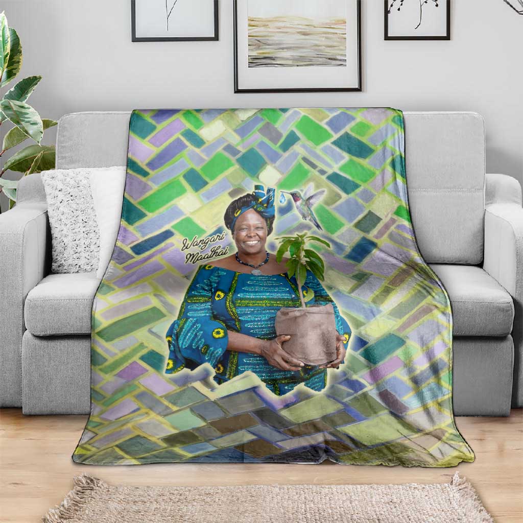 Wangari Maathai Blanket Hummingbird Quote Tree Planting Theme Environmental Justice Tribute - Wonder Print Shop