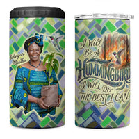 Wangari Maathai 4 in 1 Can Cooler Tumbler Hummingbird Quote Tree Planting Theme Environmental Justice Tribute - Wonder Print Shop