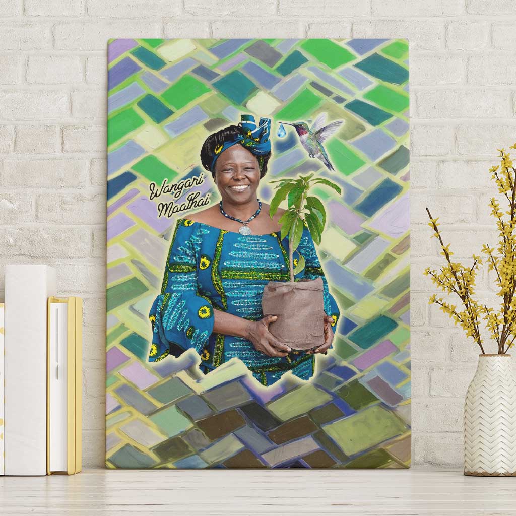 Wangari Maathai Canvas Wall Art Hummingbird Quote Tree Planting Theme Environmental Justice Tribute - Wonder Print Shop