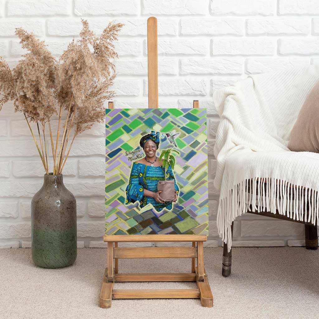 Wangari Maathai Canvas Wall Art Hummingbird Quote Tree Planting Theme Environmental Justice Tribute - Wonder Print Shop