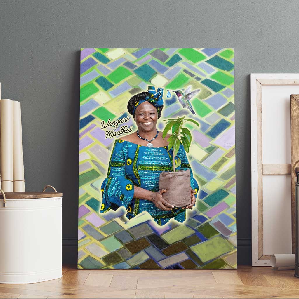 Wangari Maathai Canvas Wall Art Hummingbird Quote Tree Planting Theme Environmental Justice Tribute - Wonder Print Shop