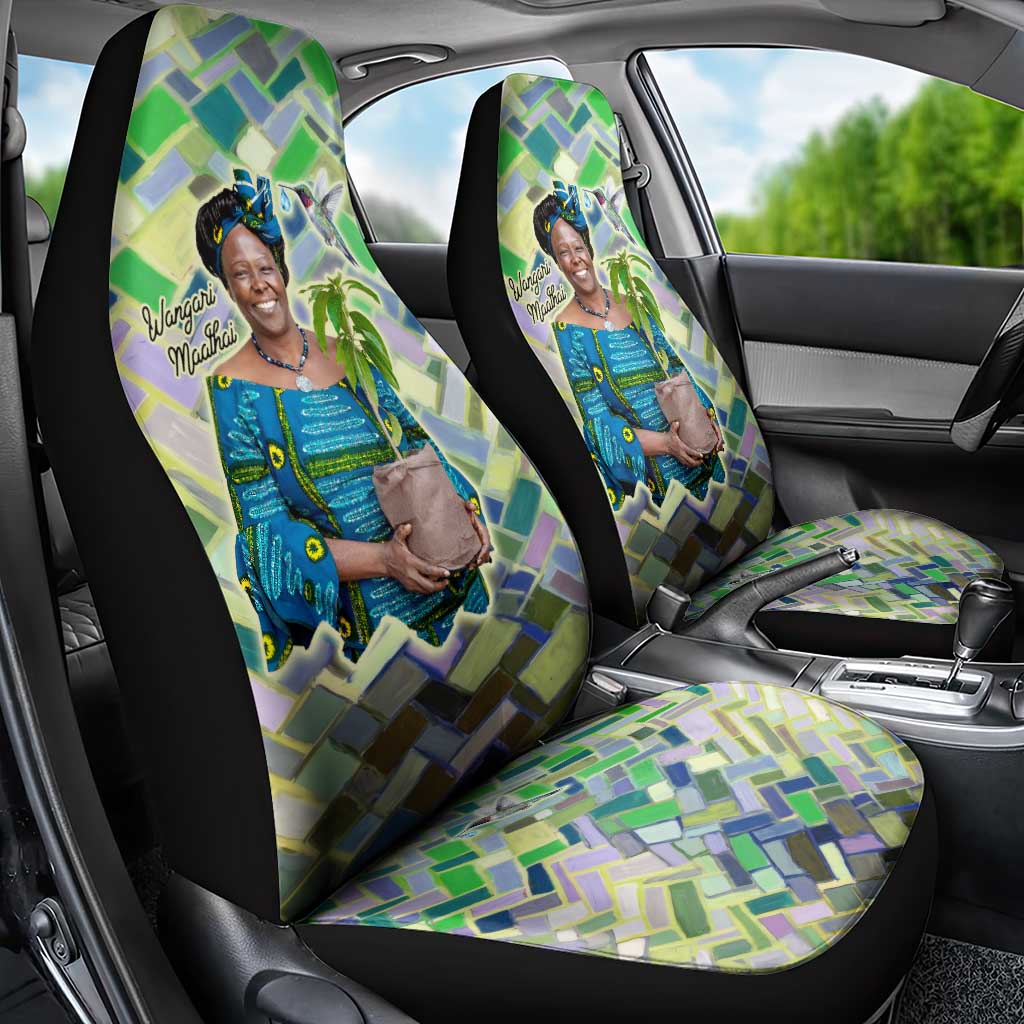 Wangari Maathai Car Seat Cover Hummingbird Quote Tree Planting Theme Environmental Justice Tribute - Wonder Print Shop