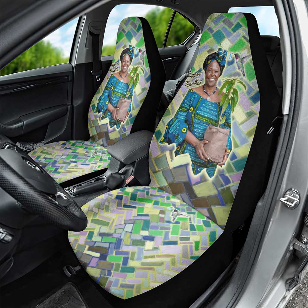 Wangari Maathai Car Seat Cover Hummingbird Quote Tree Planting Theme Environmental Justice Tribute - Wonder Print Shop
