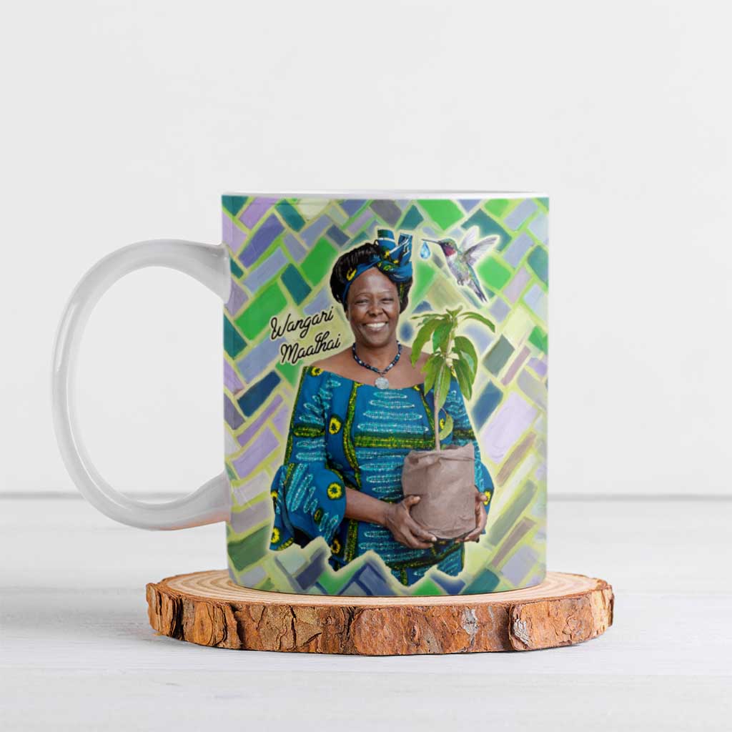 Wangari Maathai Ceramic Mug Hummingbird Quote Tree Planting Theme Environmental Justice Tribute - Wonder Print Shop