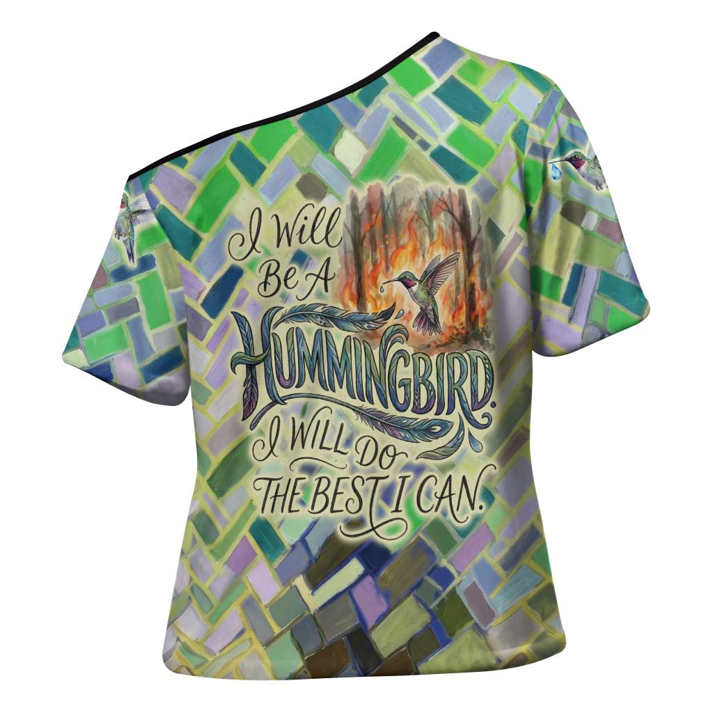 Wangari Maathai Cross Shoulder Shirt Hummingbird Quote Tree Planting Theme Environmental Justice Tribute - Wonder Print Shop
