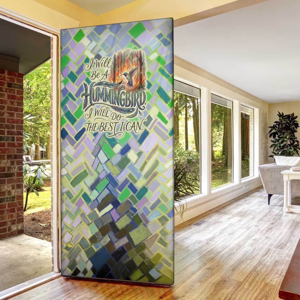 Wangari Maathai Door Cover Hummingbird Quote Tree Planting Theme Environmental Justice Tribute - Wonder Print Shop