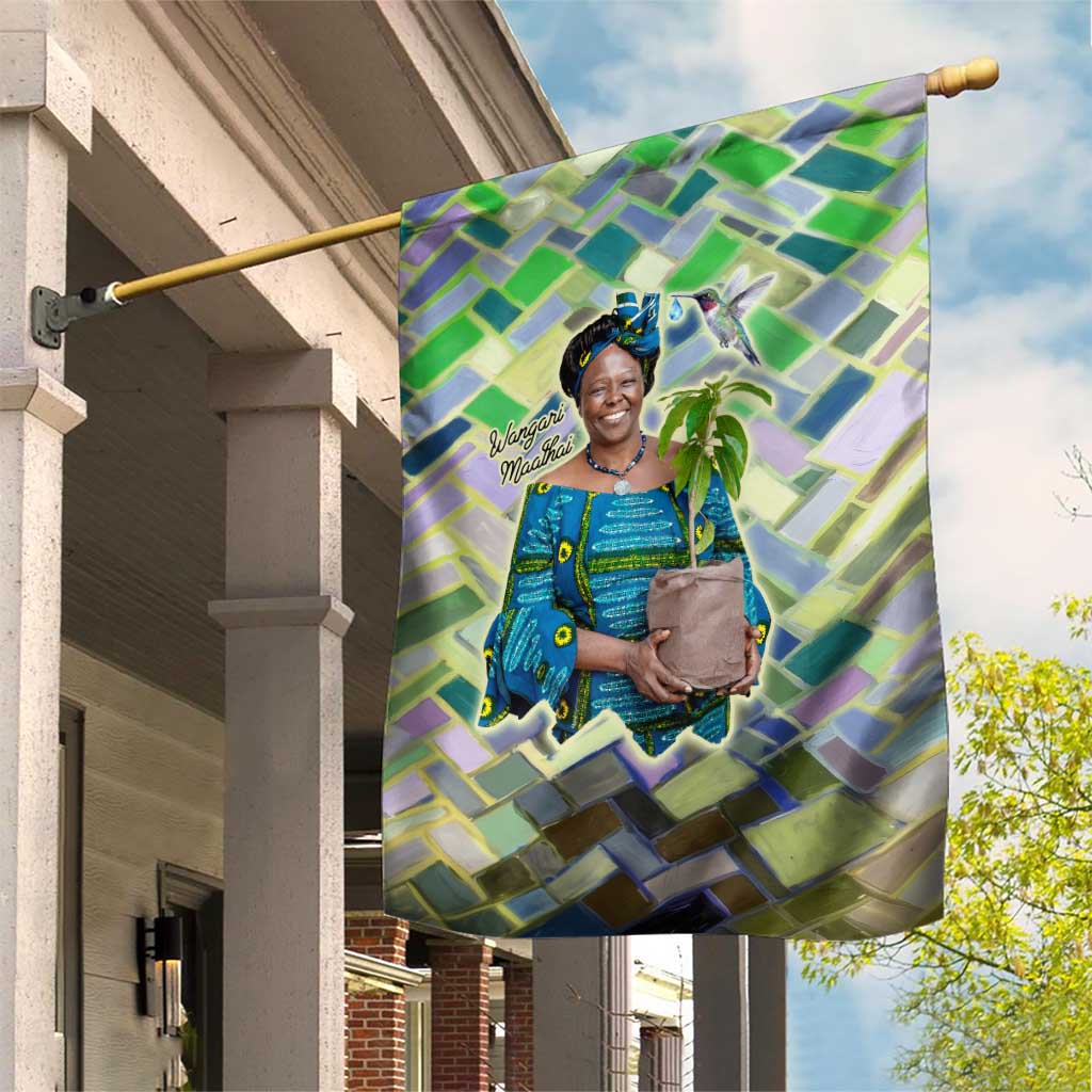 Wangari Maathai Garden Flag Hummingbird Quote Tree Planting Theme Environmental Justice Tribute - Wonder Print Shop