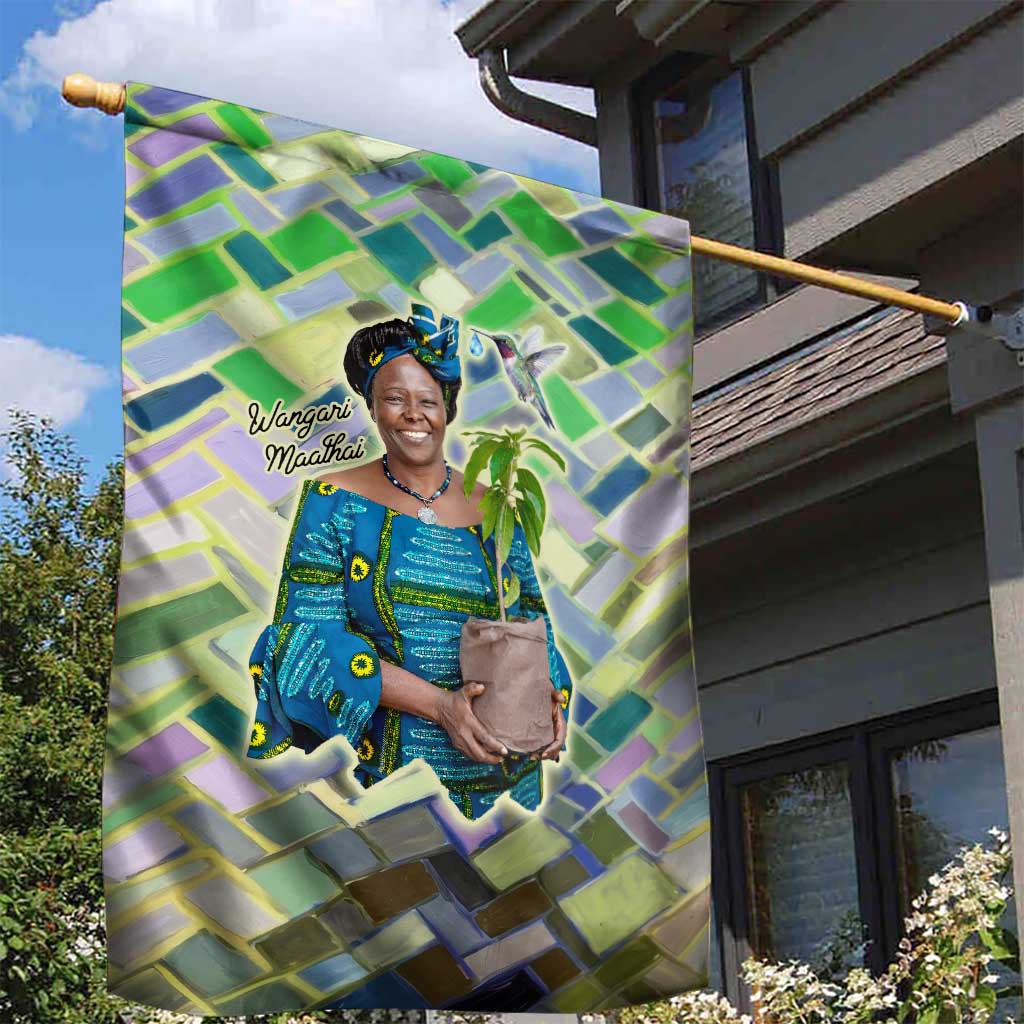Wangari Maathai Garden Flag Hummingbird Quote Tree Planting Theme Environmental Justice Tribute - Wonder Print Shop