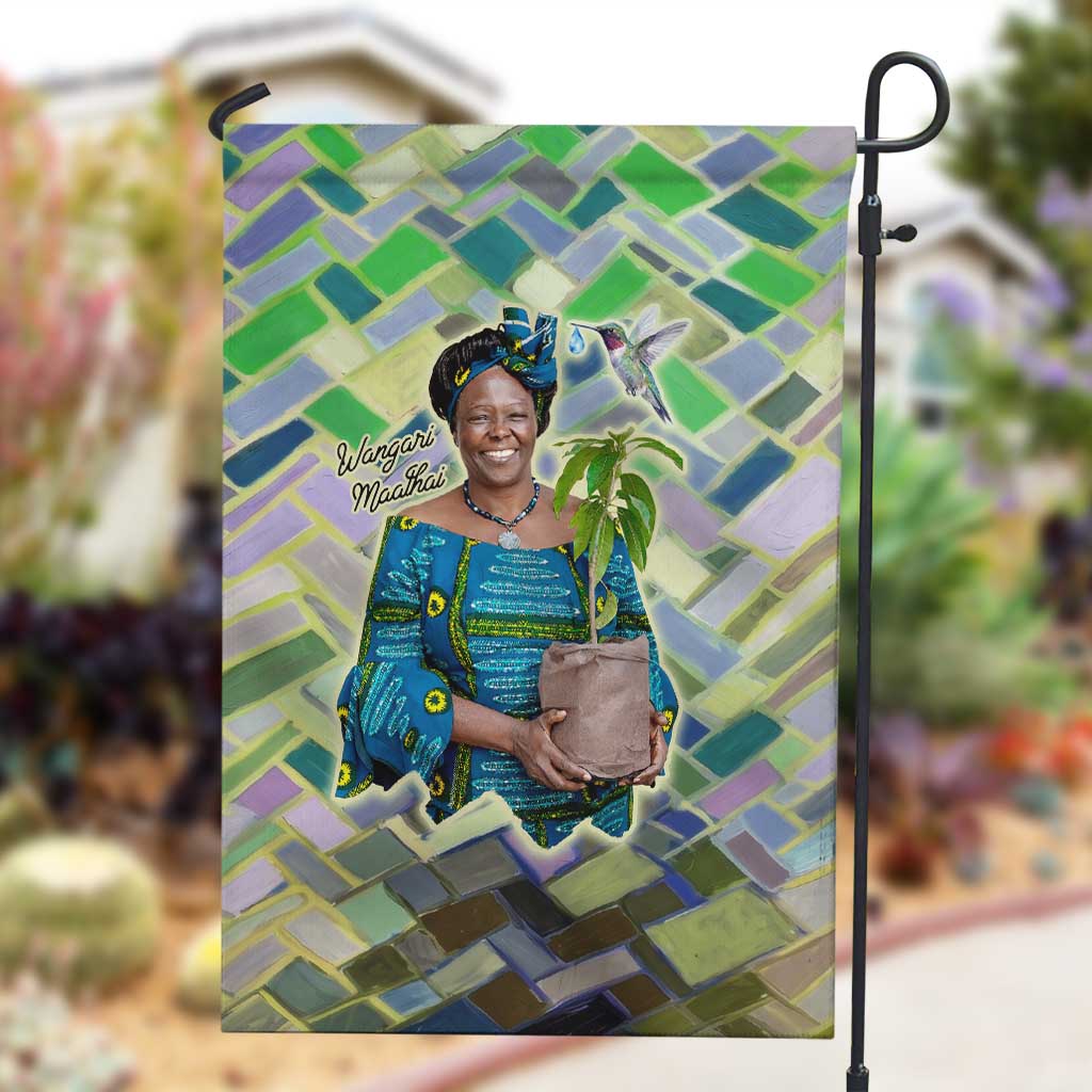 Wangari Maathai Garden Flag Hummingbird Quote Tree Planting Theme Environmental Justice Tribute - Wonder Print Shop