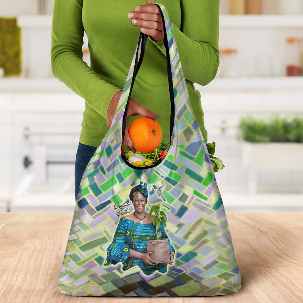 Wangari Maathai Grocery Bag Hummingbird Quote Tree Planting Theme Environmental Justice Tribute - Wonder Print Shop
