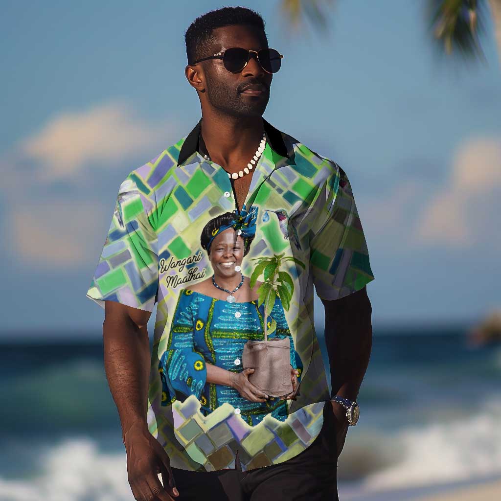 Wangari Maathai Hawaiian Shirt Hummingbird Quote Tree Planting Theme Environmental Justice Tribute - Wonder Print Shop