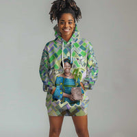 Wangari Maathai Hoodie Dress Hummingbird Quote Tree Planting Theme Environmental Justice Tribute - Wonder Print Shop