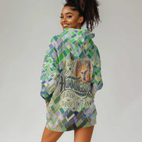 Wangari Maathai Hoodie Dress Hummingbird Quote Tree Planting Theme Environmental Justice Tribute - Wonder Print Shop