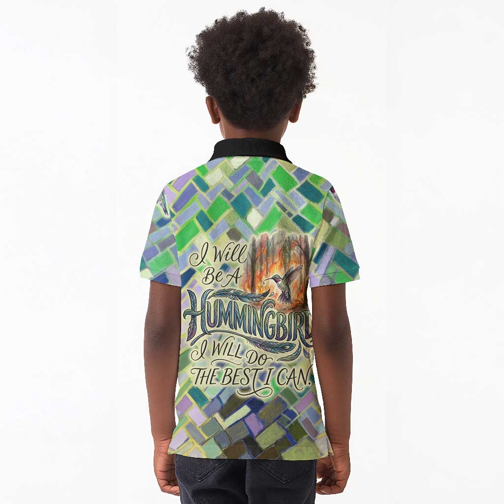 Wangari Maathai Kid Polo Shirt Hummingbird Quote Tree Planting Theme Environmental Justice Tribute - Wonder Print Shop