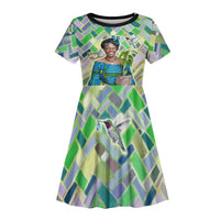 Wangari Maathai Kid Short Sleeve Dress Hummingbird Quote Tree Planting Theme Environmental Justice Tribute - Wonder Print Shop