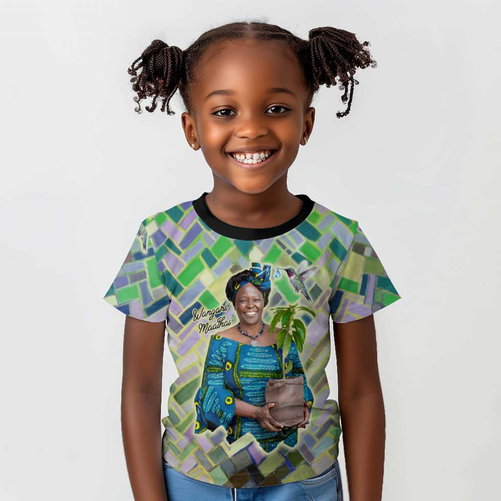 Wangari Maathai Kid T shirt Hummingbird Quote Tree Planting Theme Environmental Justice Tribute - Wonder Print Shop