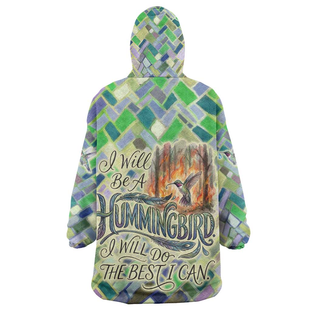 Wangari Maathai Kid Wearable Blanket Hoodie Hummingbird Quote Tree Planting Theme Environmental Justice Tribute - Wonder Print Shop