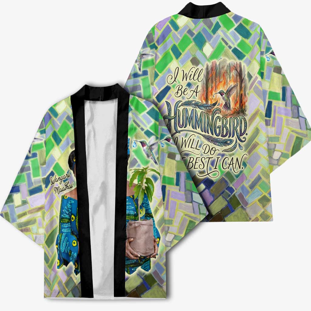 Wangari Maathai Kimono Hummingbird Quote Tree Planting Theme Environmental Justice Tribute - Wonder Print Shop