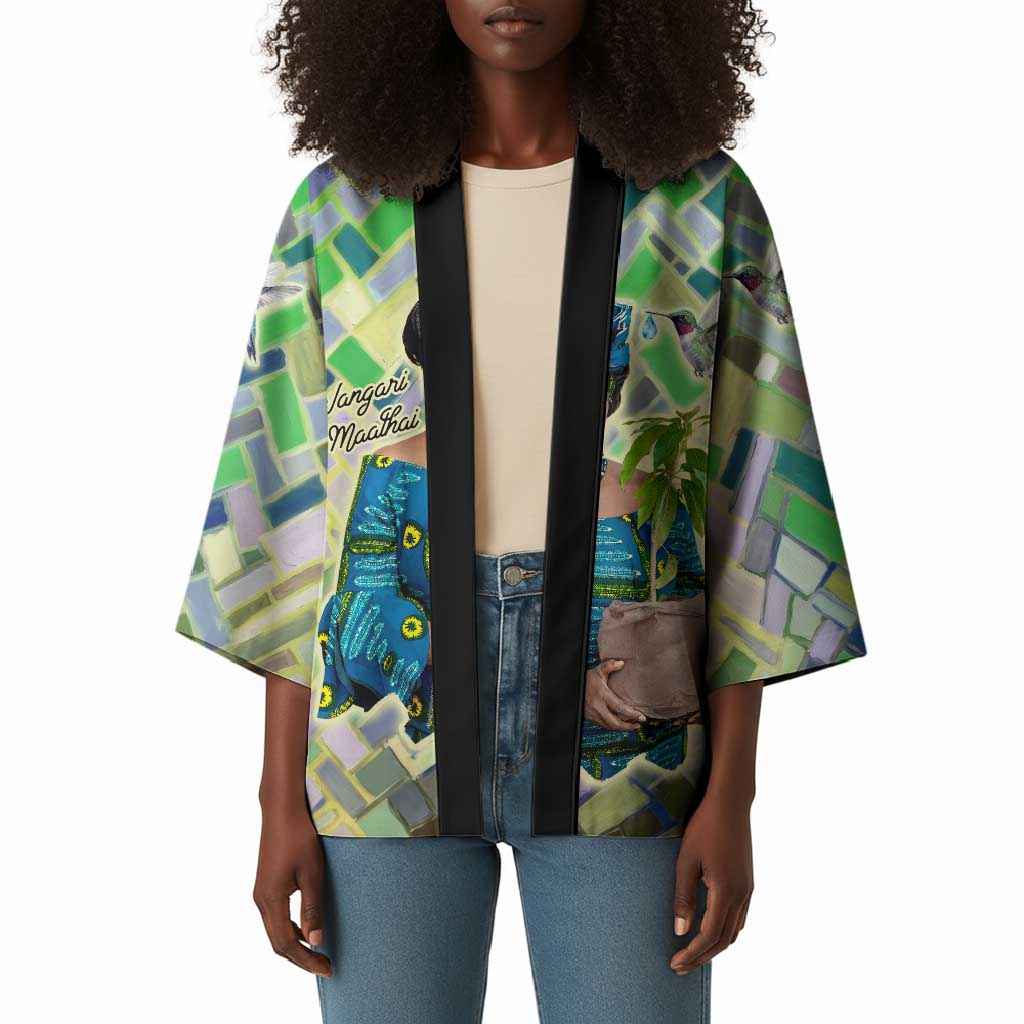 Wangari Maathai Kimono Hummingbird Quote Tree Planting Theme Environmental Justice Tribute - Wonder Print Shop
